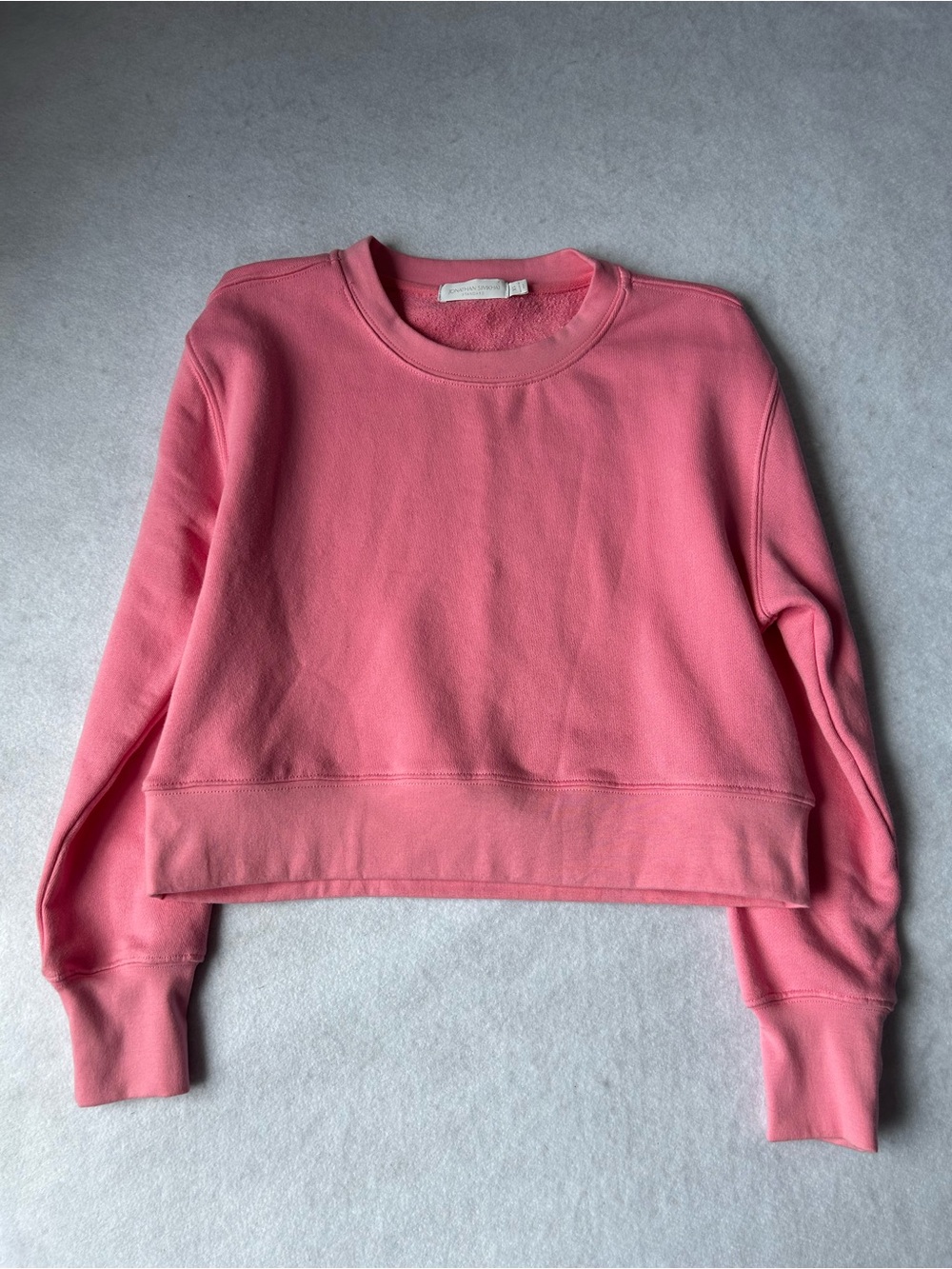 Jonathan Simkhai Standard Pink Organic Cotton Cropped Sweatshirt XS